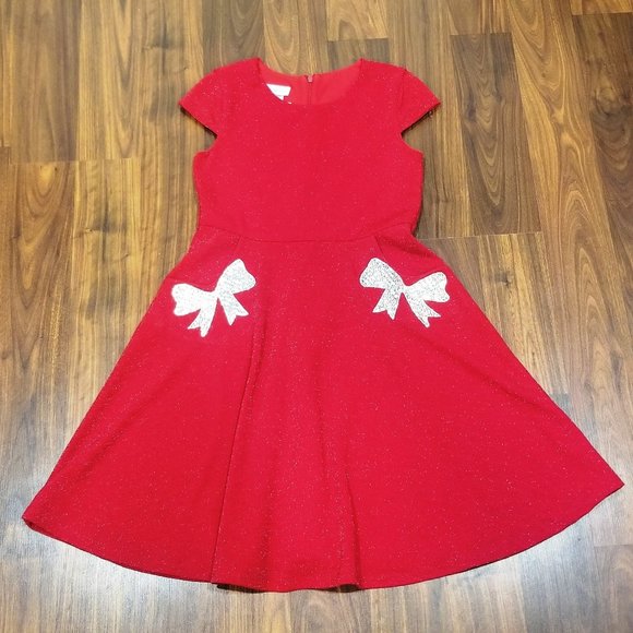 Bonnie Jean Other - HOST PICK: Girls' Bonnie Jean Sparkle Knit Dress w/Rhinestone Bows, Size 14, EUC